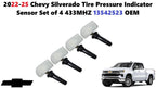 Set of 4 Tire Pressure Indicator Sensors for Chevy Silverado (2022–2025) 433MHZ 13542523