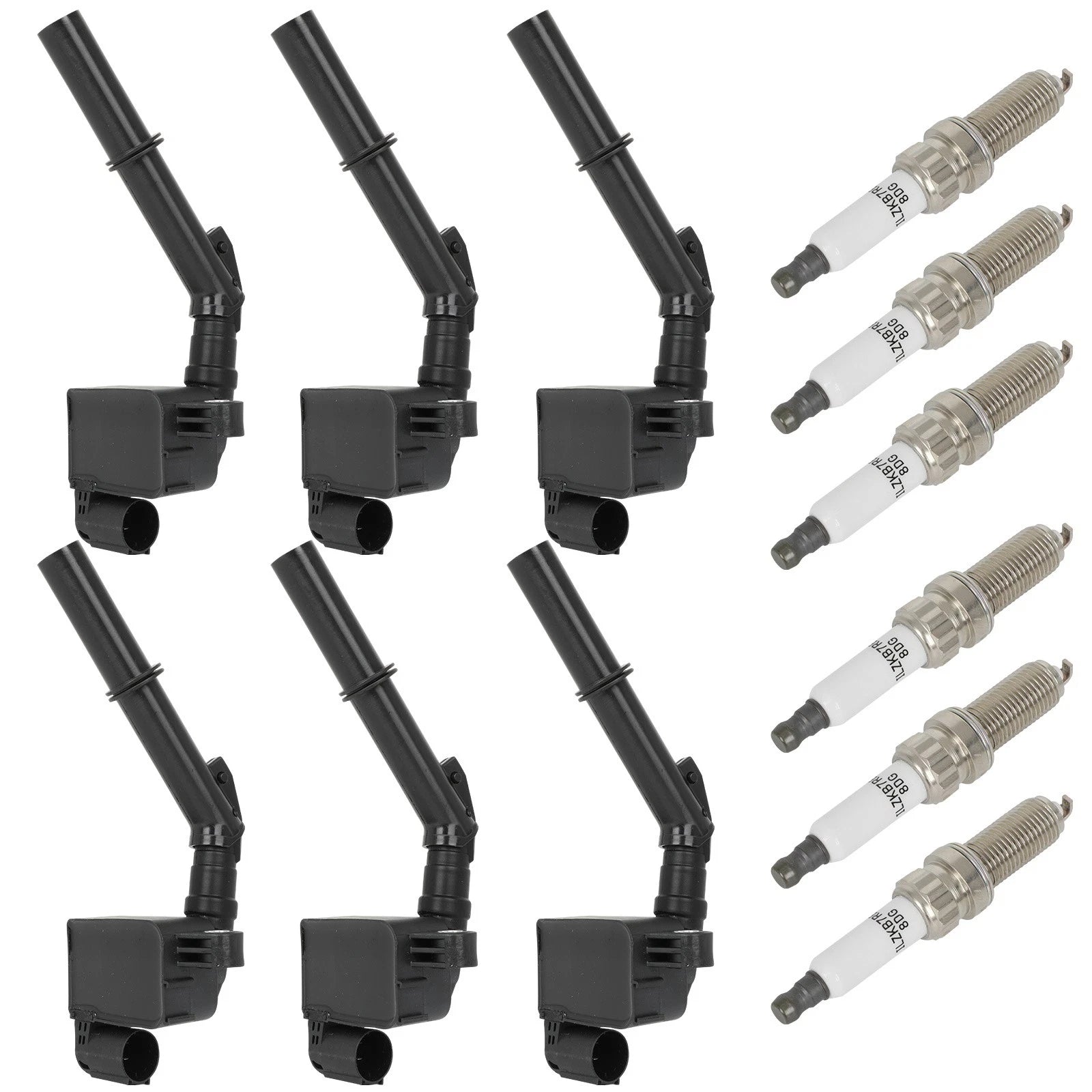 Set of 6 Ignition Coils & 6 Spark Plugs for Mercedes-Benz C350 (2012–2015)