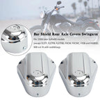 Set of 2 Bar Shield Rear Axle Covers for Harley Softail FLS FLSTN (2008–2020) Chrome T9