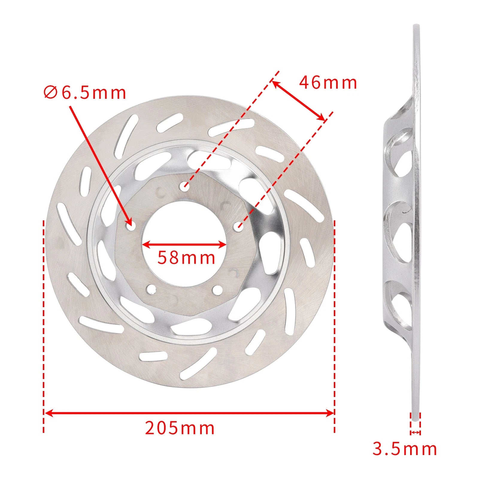 Front Brake Disc Rotor 205mm for Honda CG125 CG150 (2000–2023)
