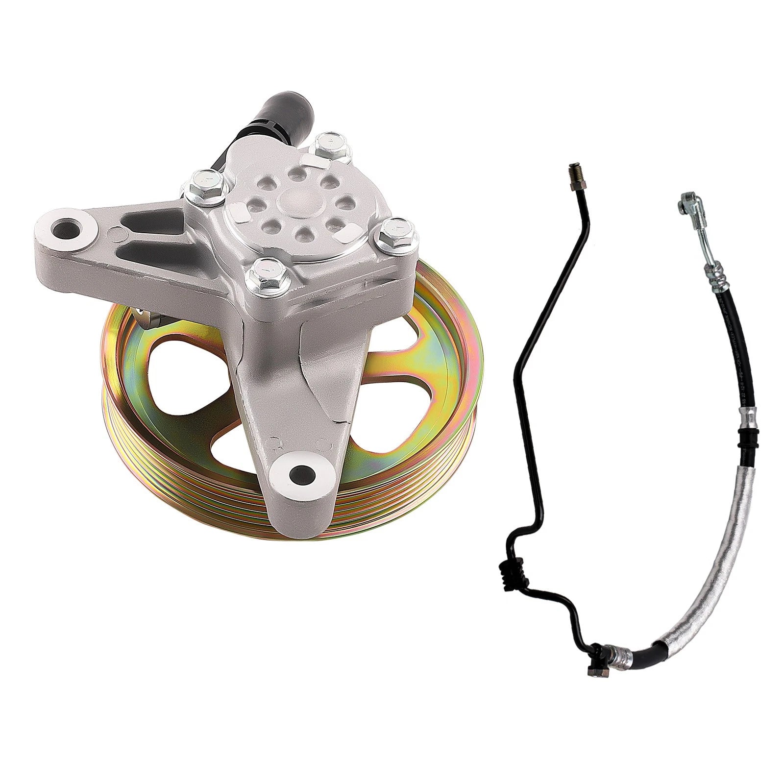 Power Steering Pump with Pulley & Pressure Line Hose for Honda Odyssey (2005–2010)