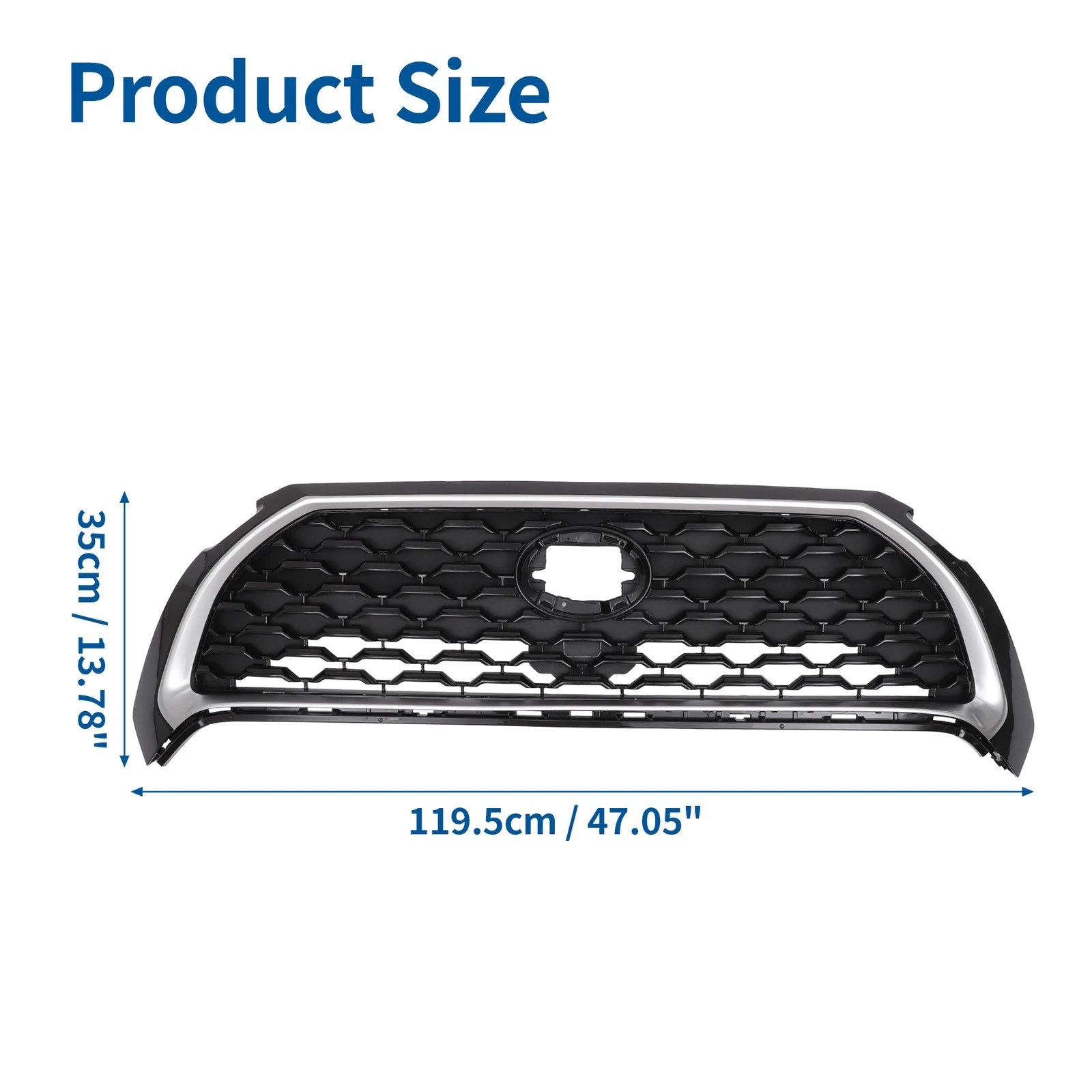 Front Upper Hood Bumper Grille for Toyota Corolla Cross (2022–2023) Black
