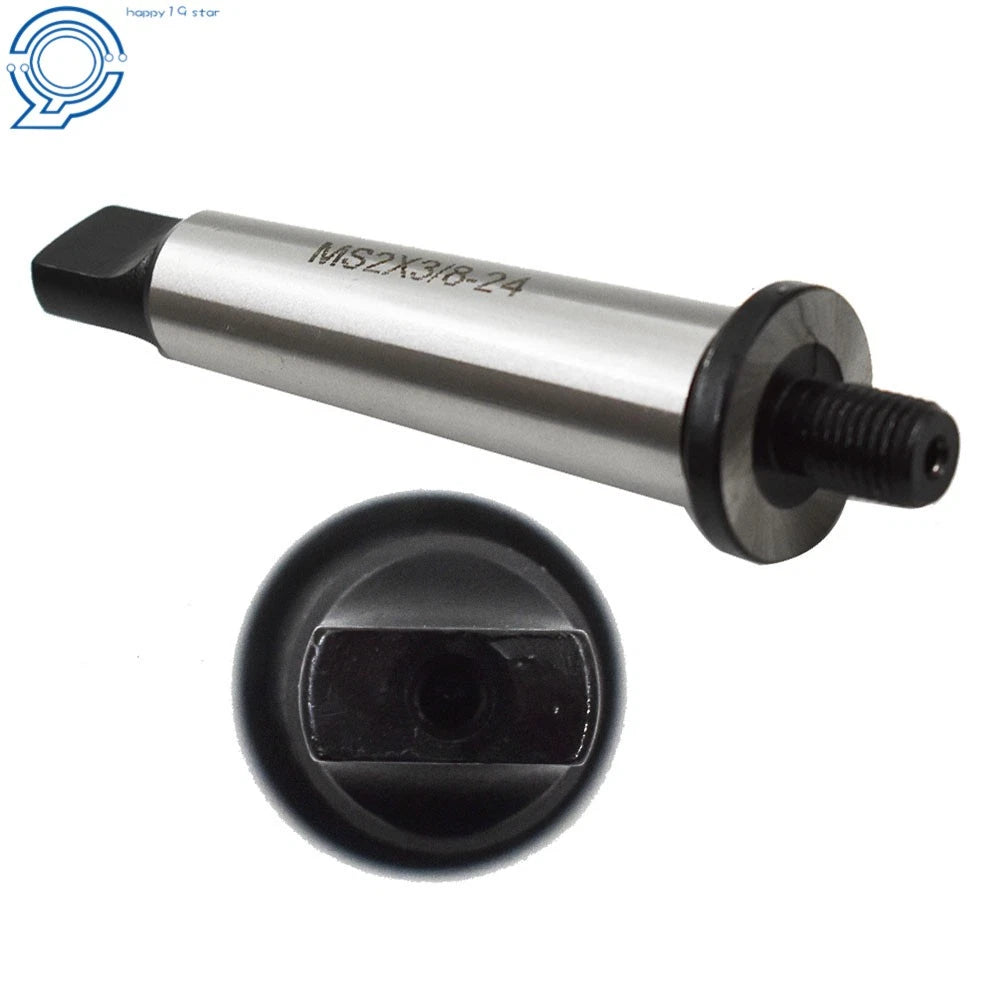 Drill Chuck Arbor Adapter for MT2 to 3/8"-24 Threaded (Morse Taper)