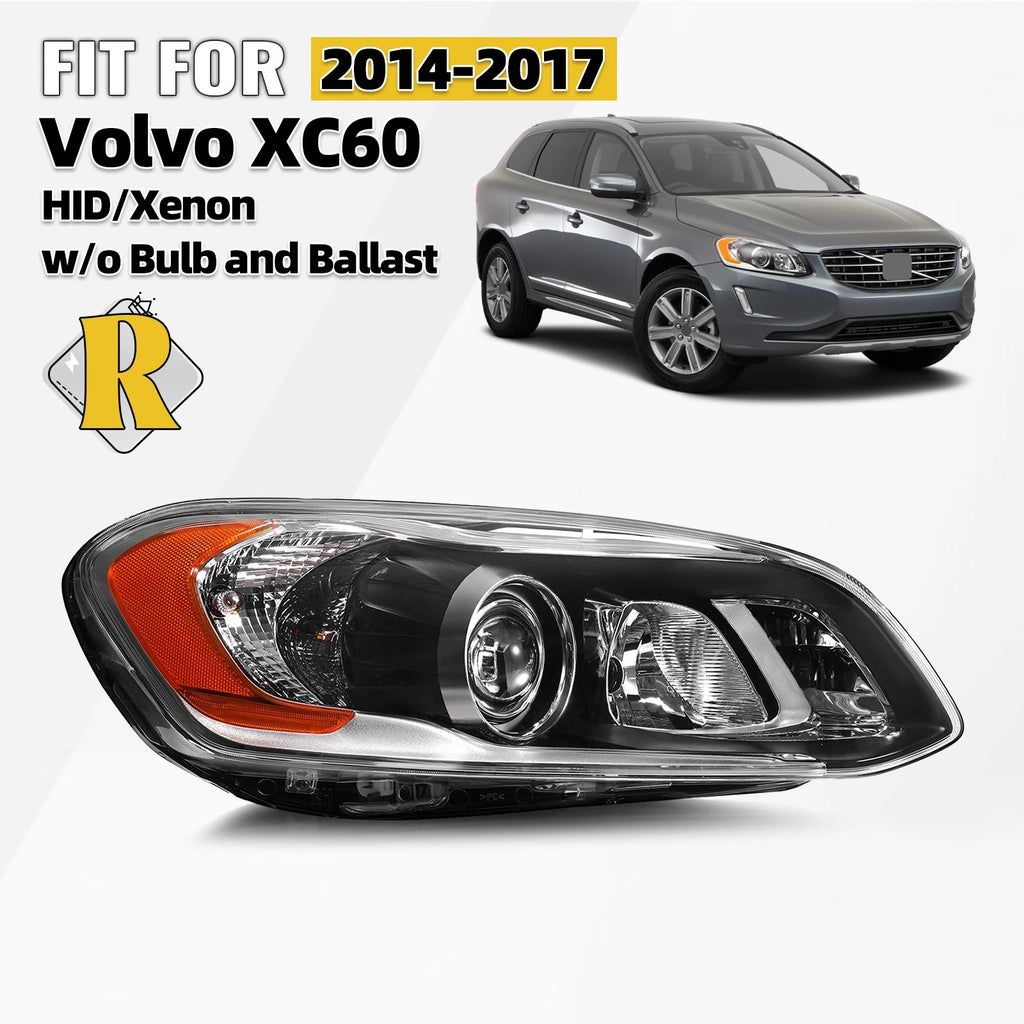 HID/Xenon Headlight for Volvo XC60 (2014–2017) Right Passenger w/o Ballast & Bulb
