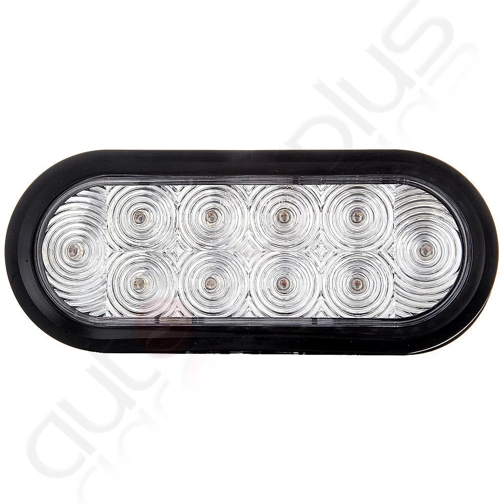 Clear Lens Red 6" Oval LED Stop Tail Side Marker Lights for Trailer Truck
