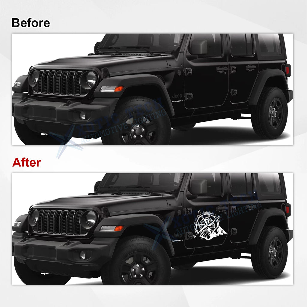 Compass Mountain Car Hood Stickers for Truck (Waterproof Vinyl)