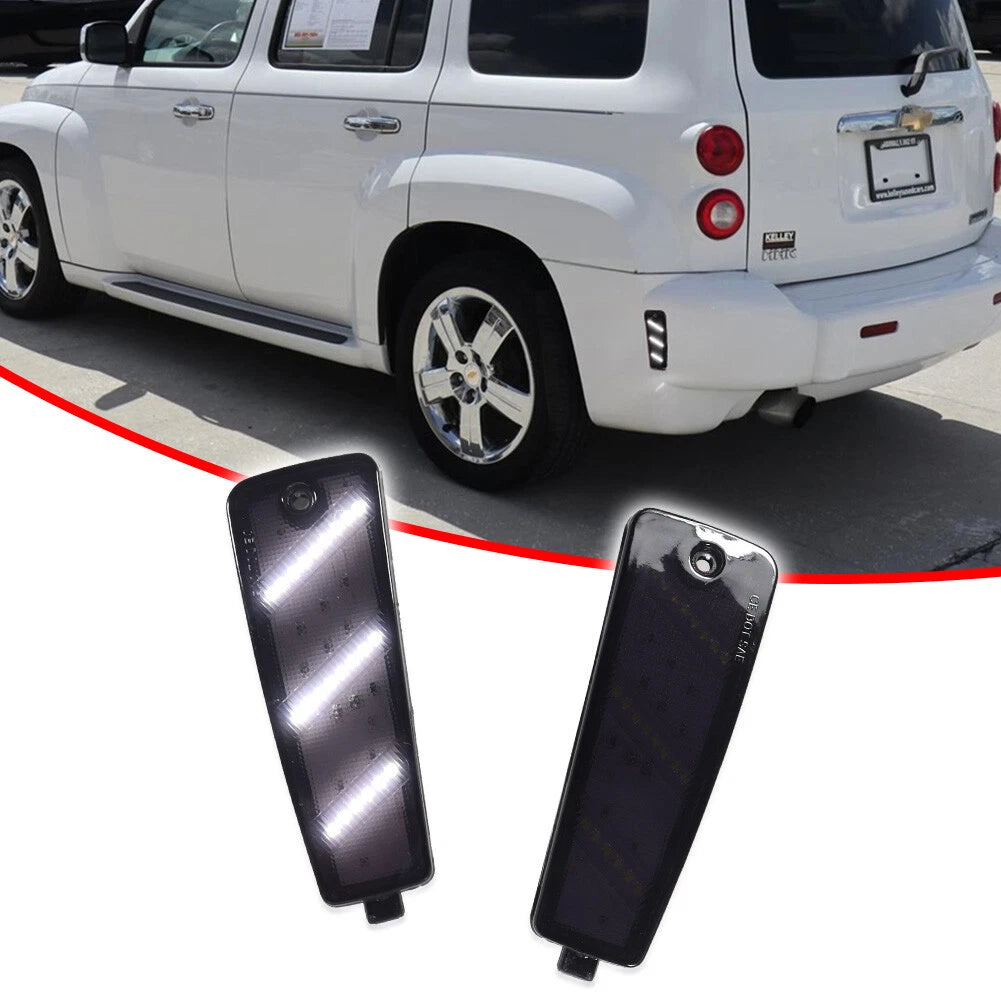 2X Black Lens White LED Rear Fender Side Marker Lights for Chevy HHR