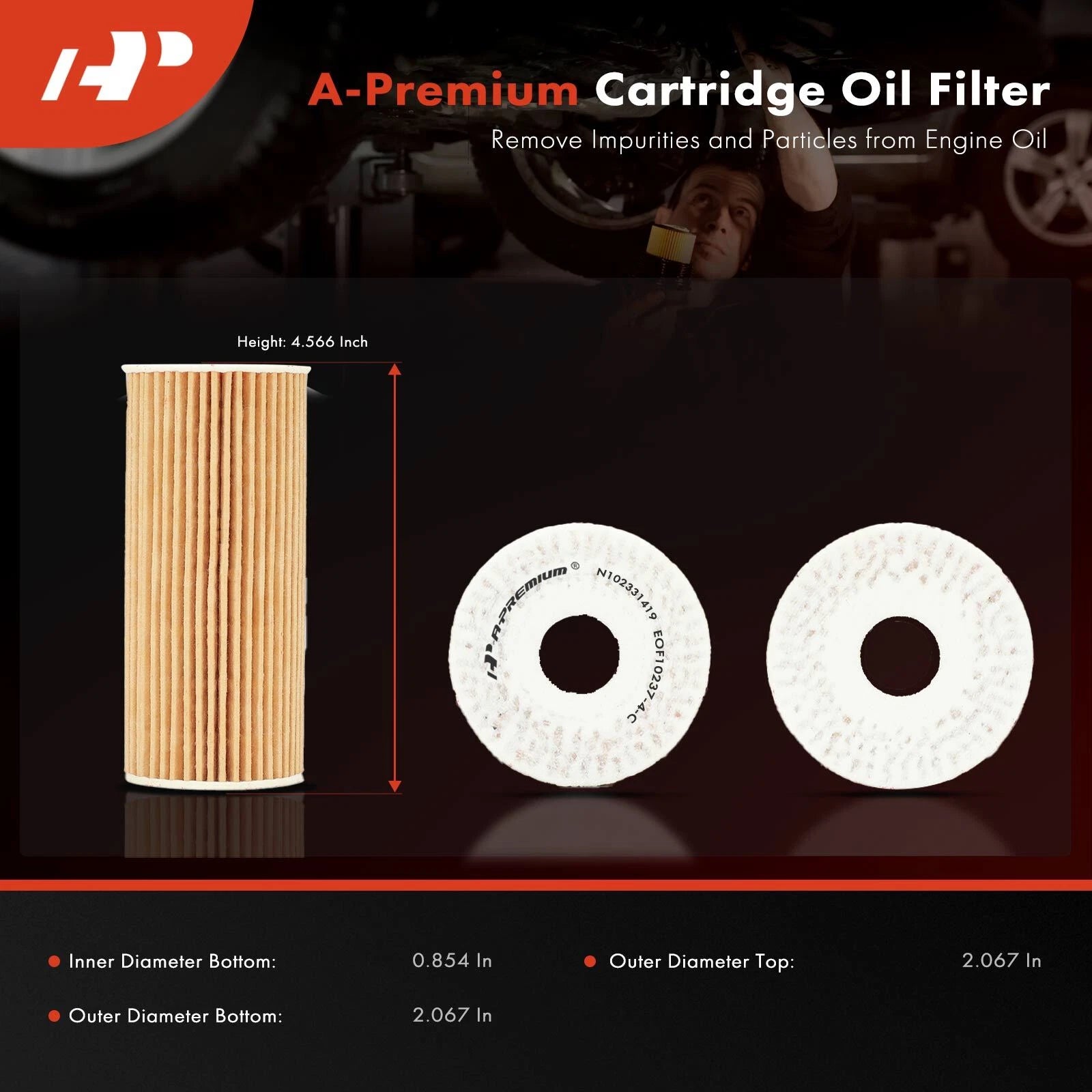Set of 4 Engine Oil Filters for Kia Stinger (2018–2023) Genesis G80 (2018–2020)