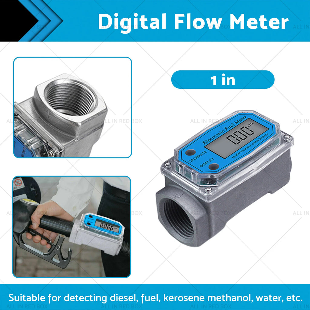 1 Inch Turbine Digital Flow Meter for Diesel Water Fuel (10-100 LPM)
