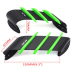 2X Green Motorcycle Side Winglet Air Deflector for Kawasaki