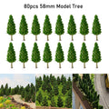 80Pcs 5.8cm Model Trees for Train Railway Landscape Decor