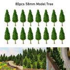 80Pcs 5.8cm Model Trees for Train Railway Landscape Decor