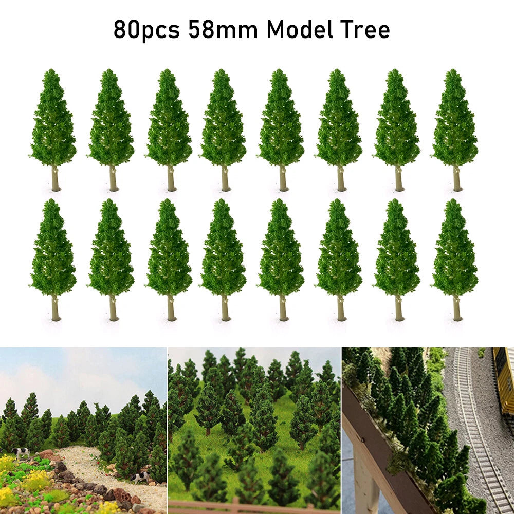80Pcs 5.8cm Model Trees for Train Railway Landscape Decor