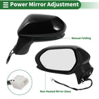 Left Side Door Mirror for Toyota Camry (Manual Folding, Gloss Black)