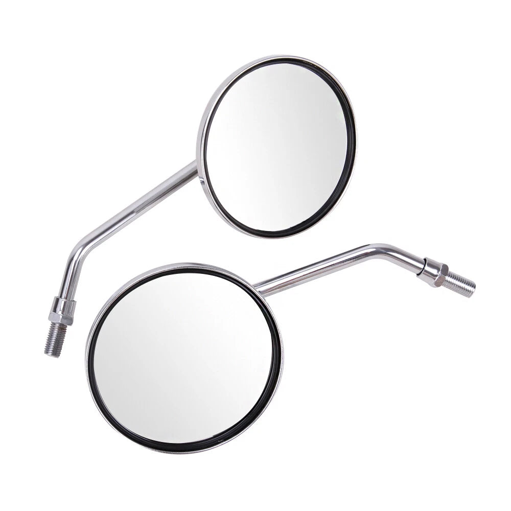 2Pcs 10mm Long Stem Rear View Mirrors for Honda CB550, Kawasaki, Suzuki
