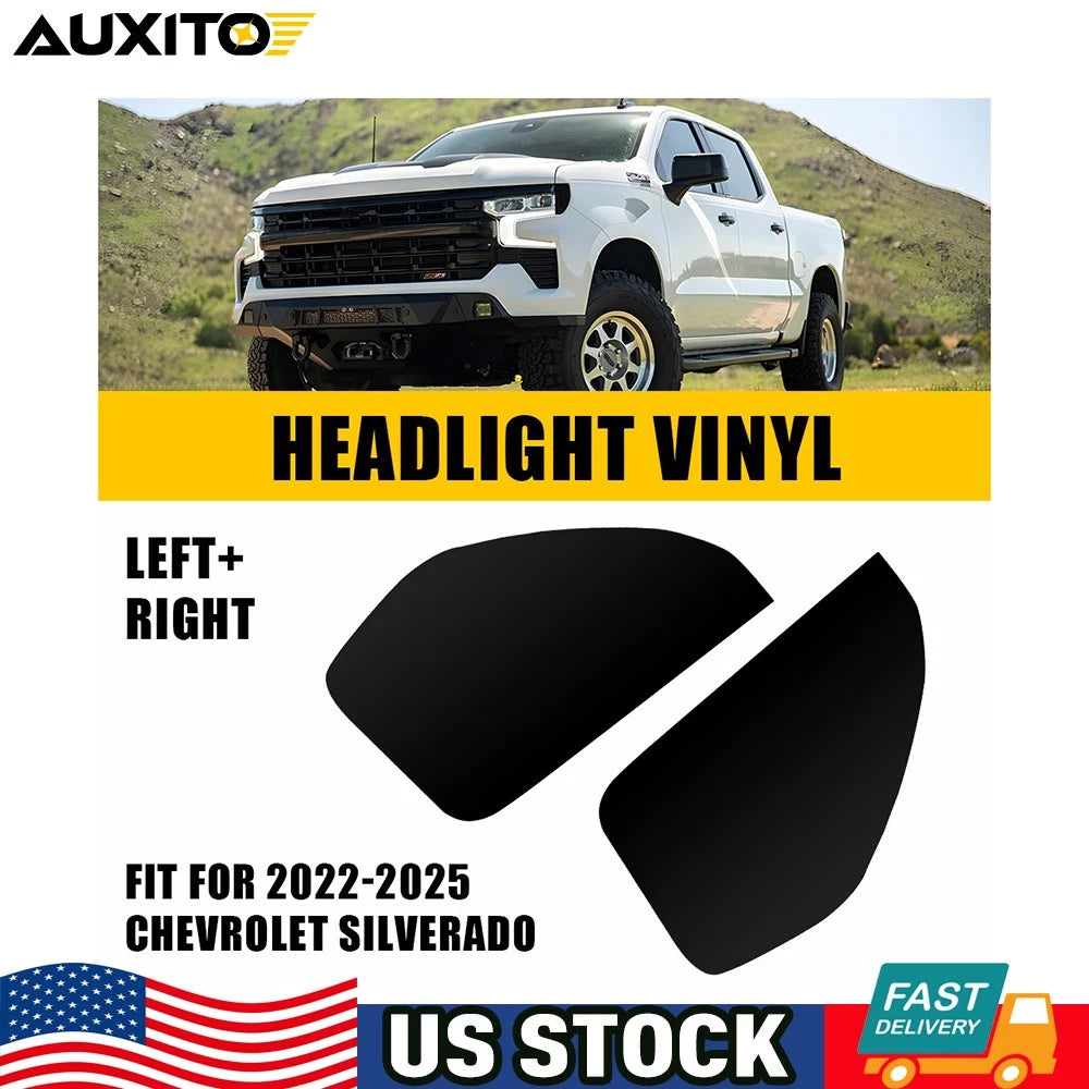 2X Smoke Headlight Side Marker Tint for Chevy Silverado 1500 (2022–2023)