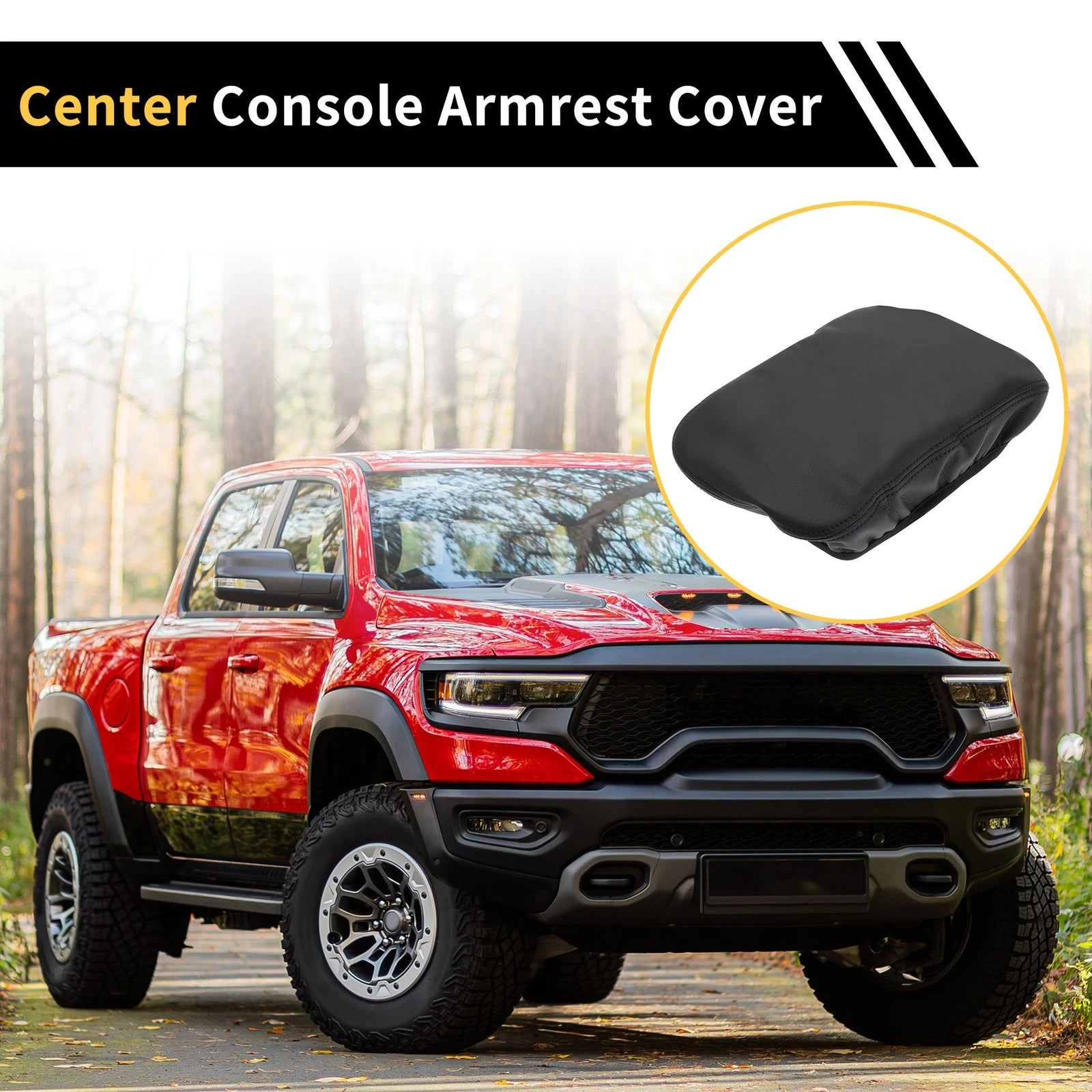 Center Console Cover for GMC Canyon (2015–2023) Microfiber Leather Anti-Scratch Black