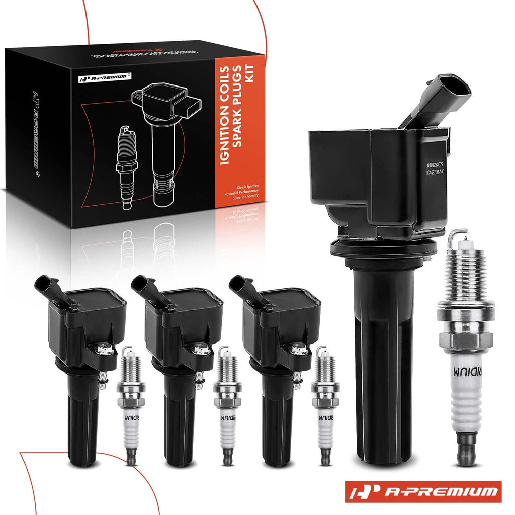 Set of 4 Ignition Coils & Iridium Spark Plugs for Chevy Colorado (2007–2012)