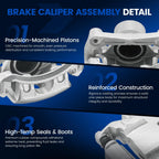 Pair Front Brake Calipers w/ Bracket for Nissan Sentra (2007–2019) 19B3306/19B3307