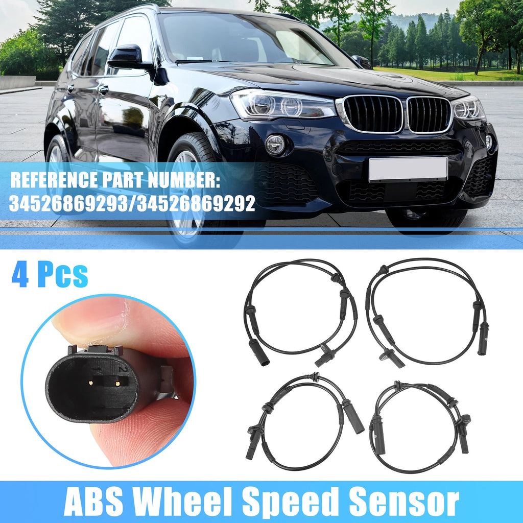 4Pcs ABS Wheel Speed Sensor for BMW X4 (2015–2020) No. 34526869293