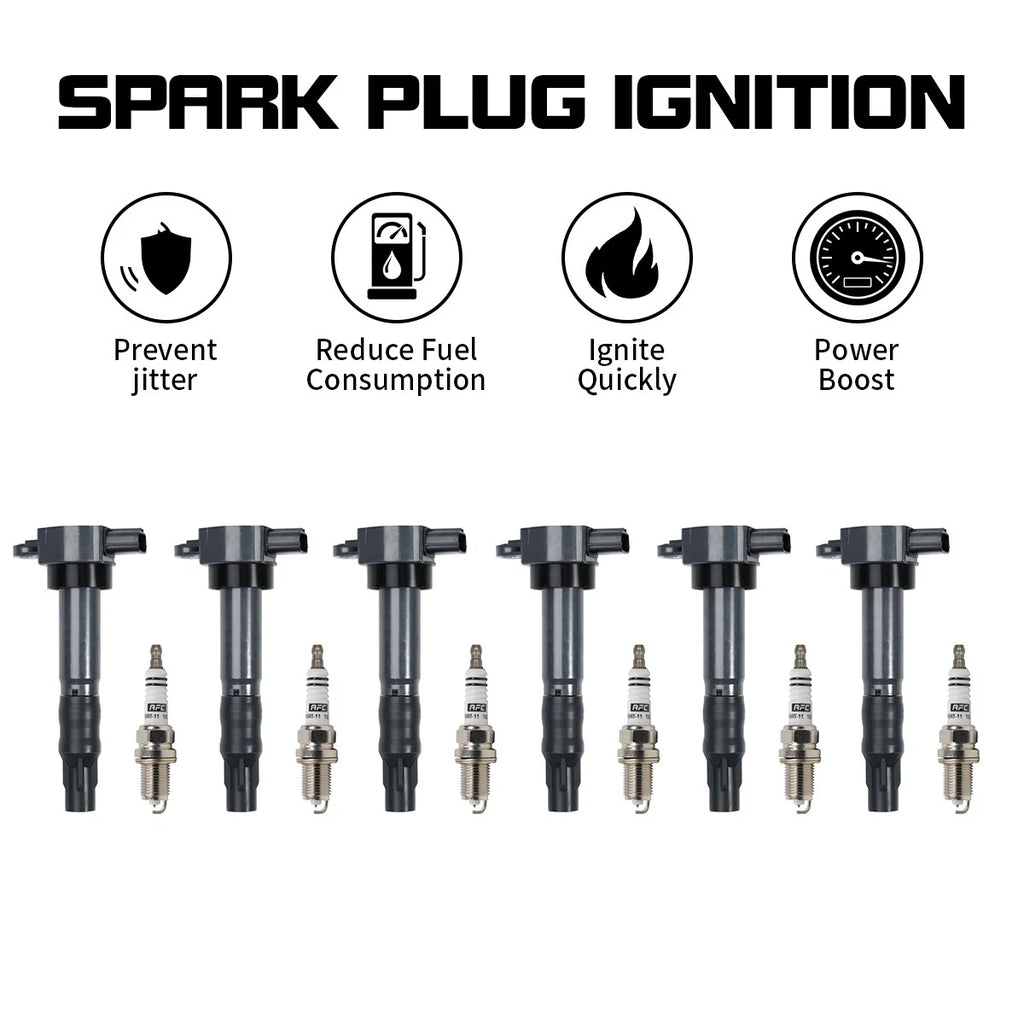 Set of 6 Ignition Coils & Spark Plugs for Mitsubishi Eclipse (2008–2012)