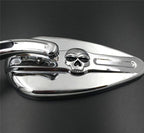 Chrome Skull Side Racing Mirrors for Harley Softail (2018–2023)