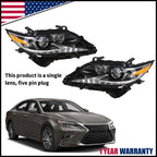 Left & Right Headlight for Lexus ES350 ES300H (2016–2018) Halogen LED DRL Projector