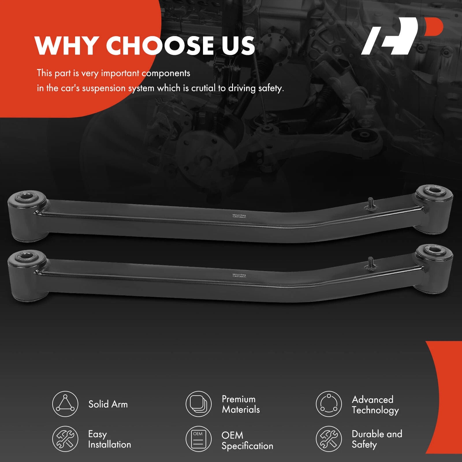 2X Front Lower Control Arm for Jeep Wrangler JL (2018-2022) JT Gladiator