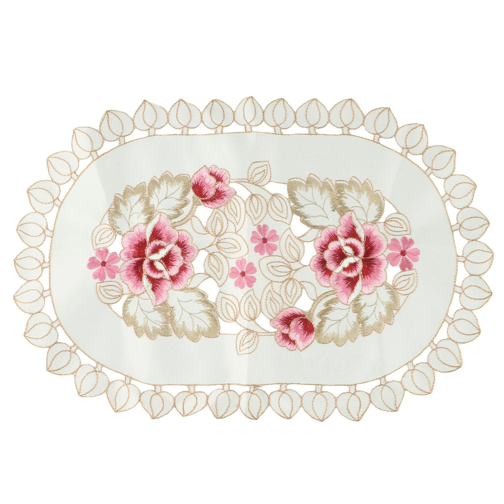 Set of 4 Oval/Rectangle Lace Floral Table Placemats 30x45cm Home Decor
