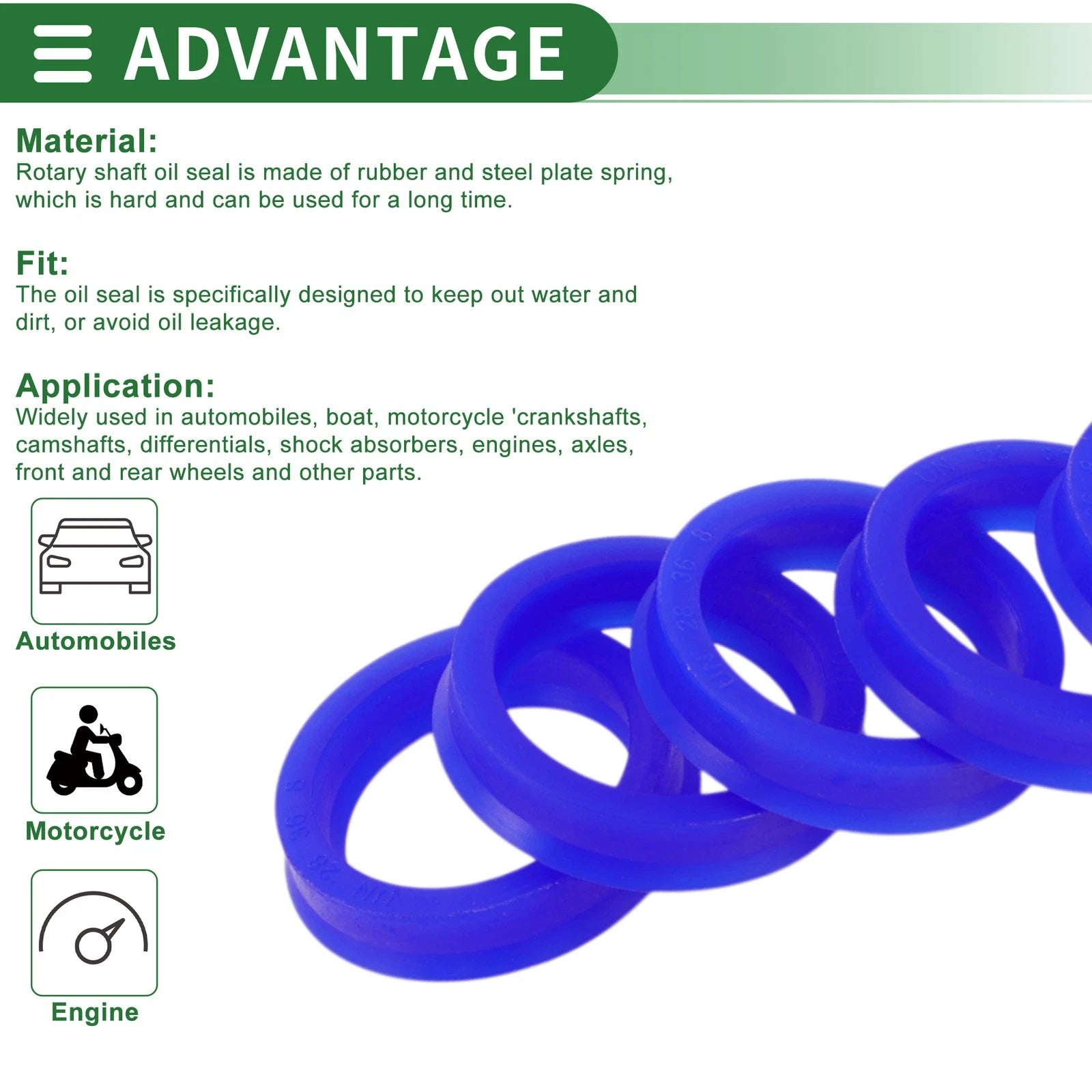 5X Oil Seal Rotary Shaft Seal 28x36x8mm High Pressure for Various Models