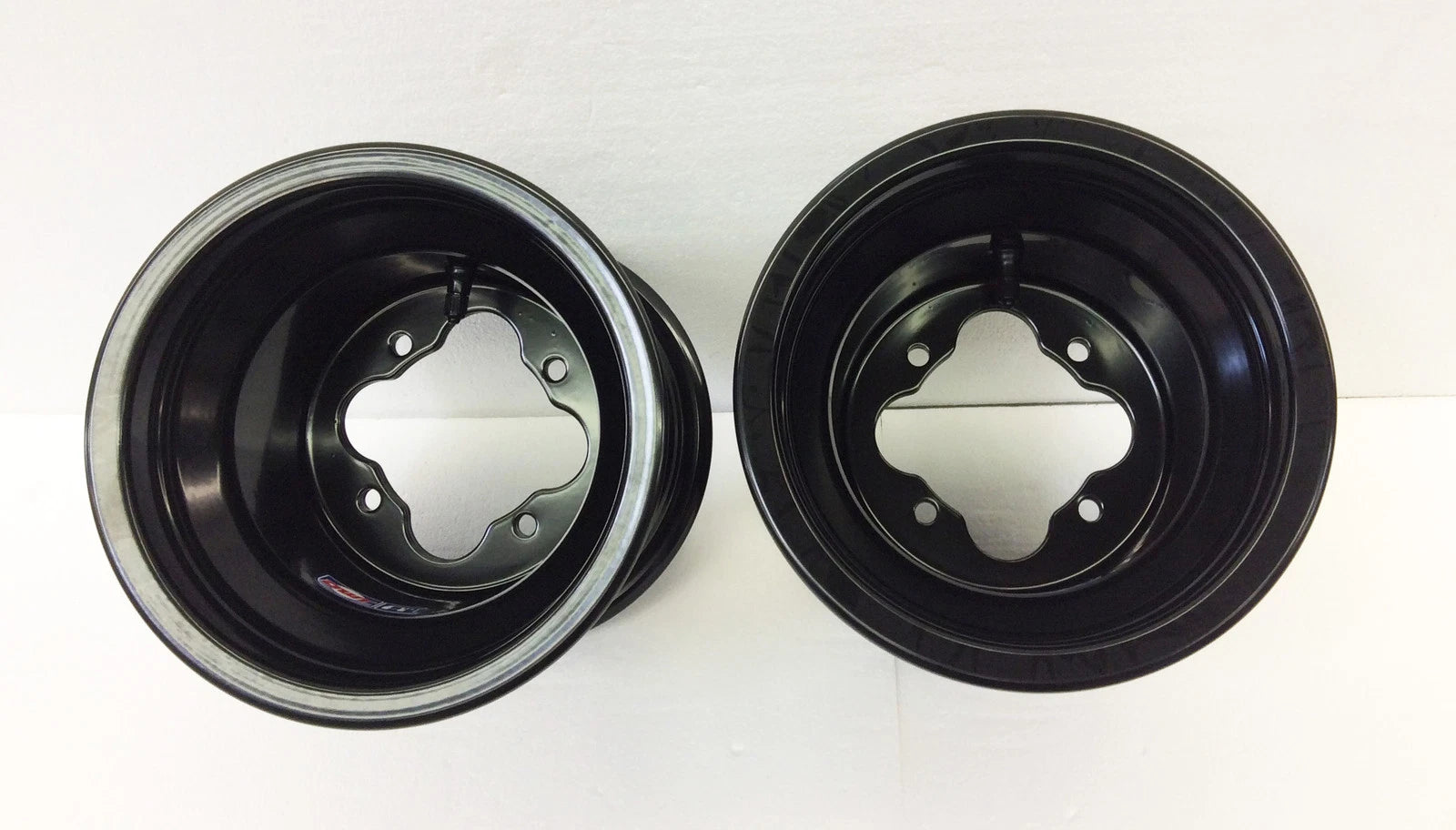 Pair of DWT Black A5 Rolled Lip ATV Rear Wheels for KFX 400 KFX 450R (2003–2009)