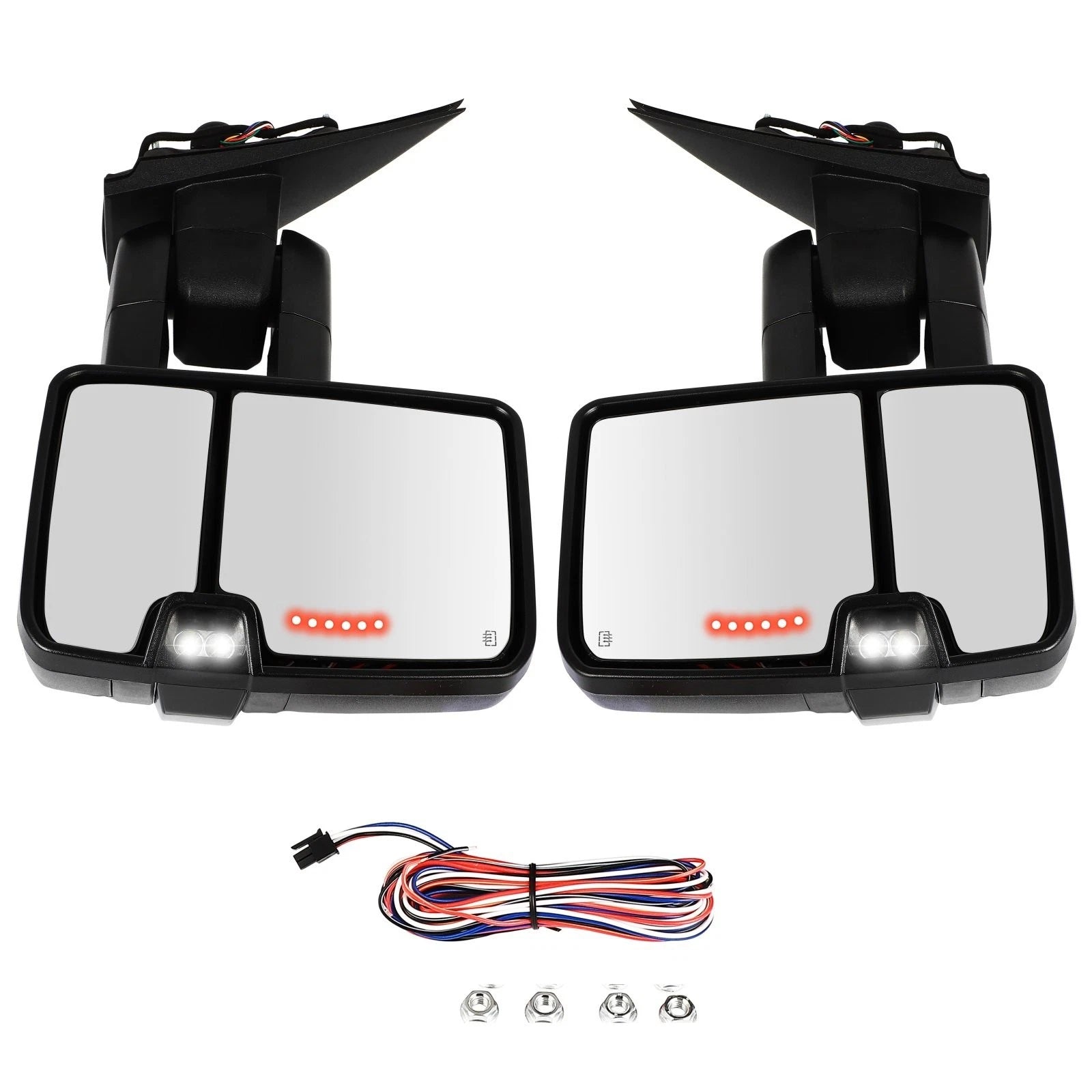 Set of 2 Power Heated Signal Tow Mirrors for Chevy Silverado GMC Sierra (2014–2018)