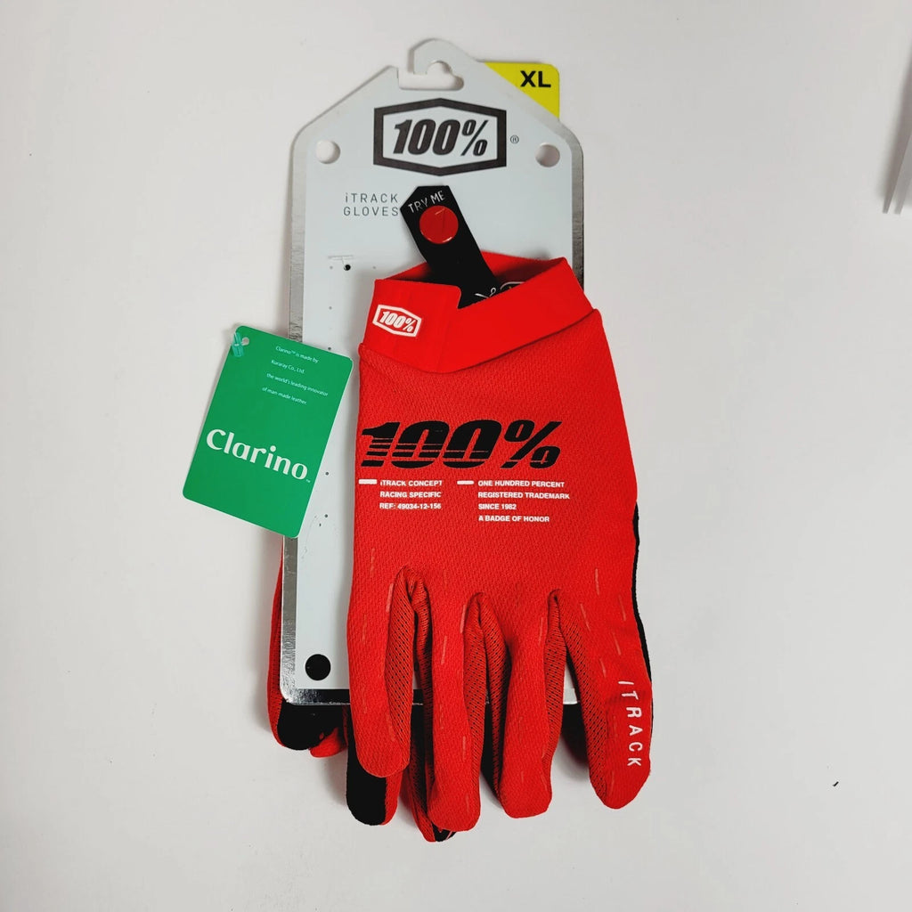 iTrack Bike Gloves for MTB DH MX Mountain Bike (Size XL, Red)