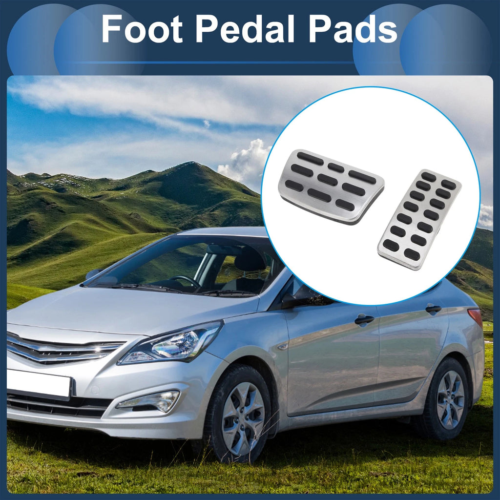 Set of 1 Automatic Footrest Pedals Cover for Hyundai Accent (2011–2019) Silver Tone