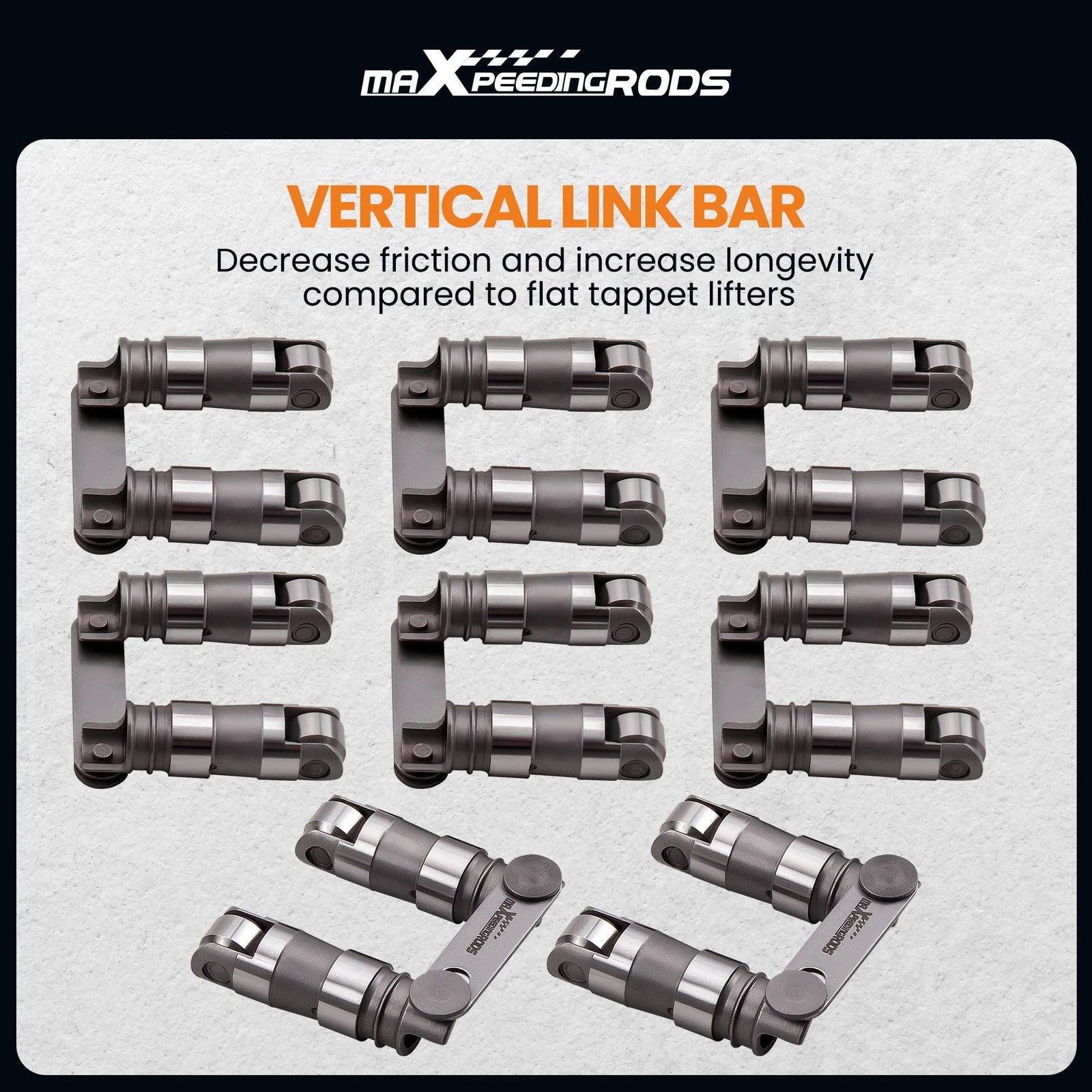 Hydraulic Roller Lifters w/ Link Bar for Ford SBF (221–400) (1965–1969)