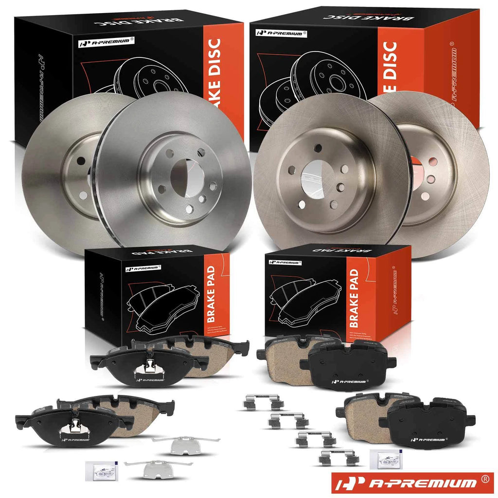 Set of 4 Disc Brake Rotors & Ceramic Pads for BMW 650i (2012–2018)