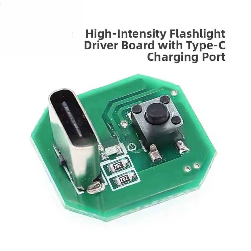 10W Flashlight Driver Board with USB-C Port and Touch Switch