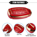 Set of 4 Keyless Key Fob Covers for Hyundai Elantra Accent Santa Fe (Red)