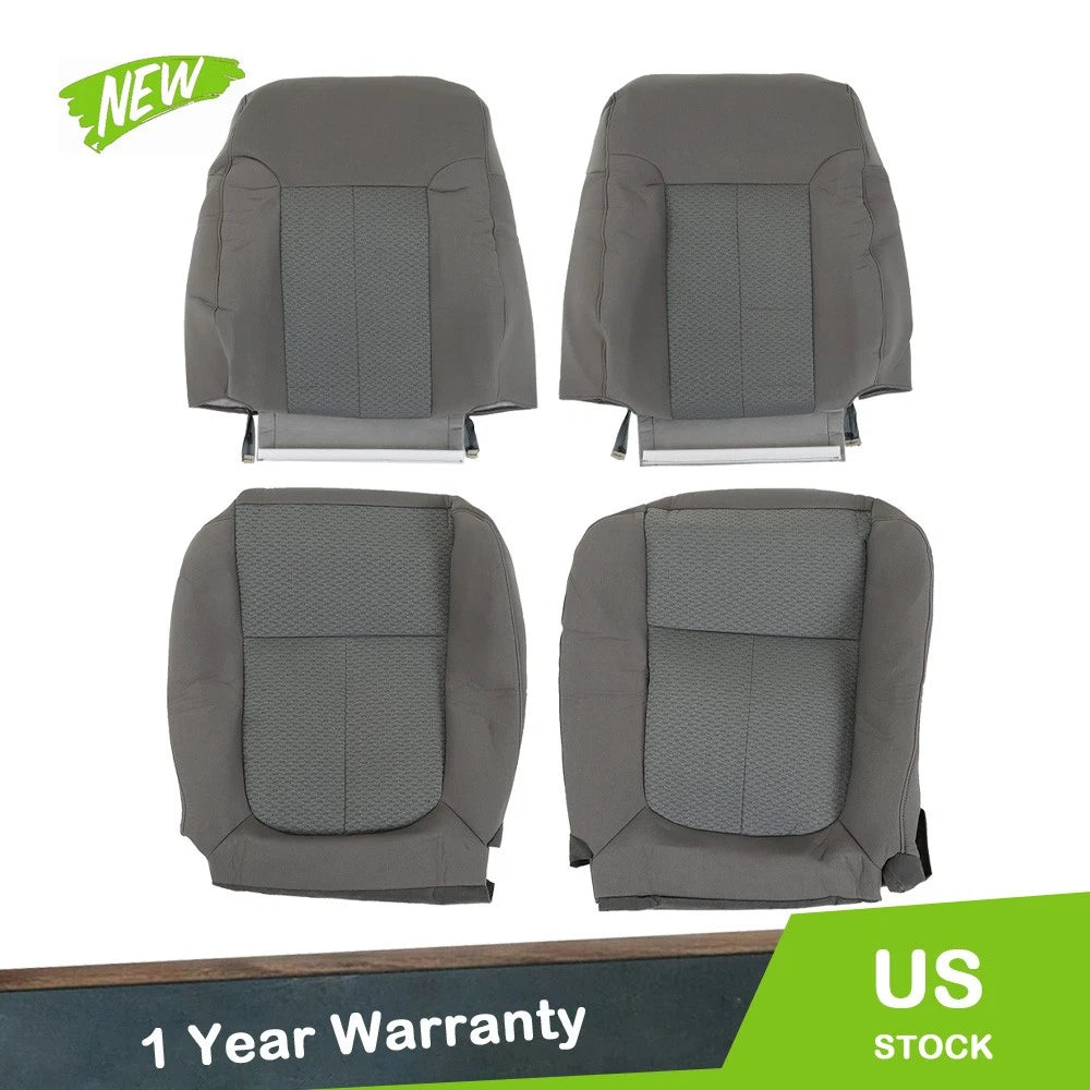 Set of 2 Cloth Replacement Seat Covers for Ford F150 (2011–2014) Steel Gray