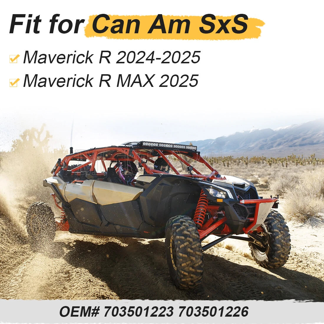 Front and Rear Ceramic Brake Pad Kit for Can-Am Maverick R (2024–2025) 703501223