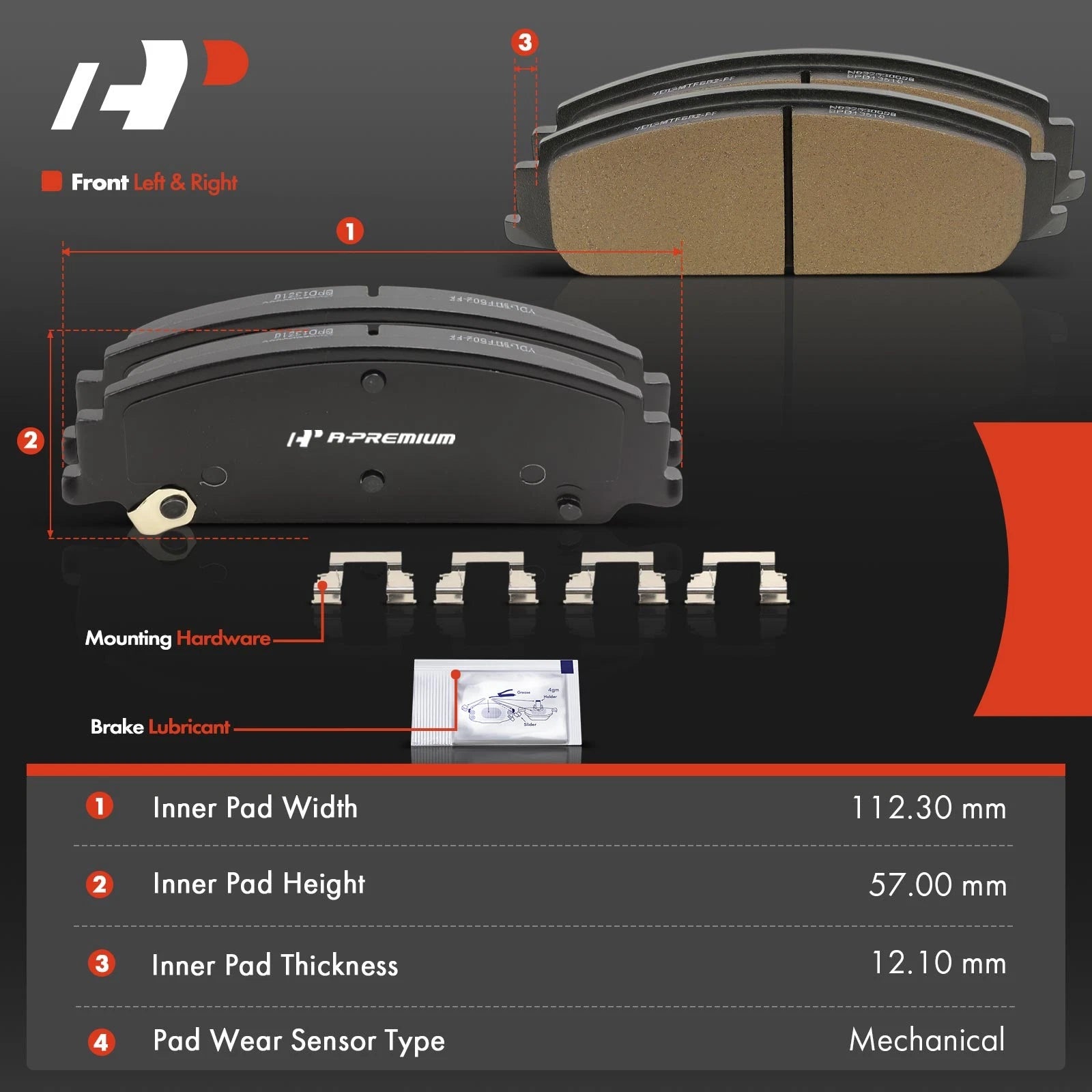Ceramic Brake Pad Set for Pontiac G8 (2008-2009)