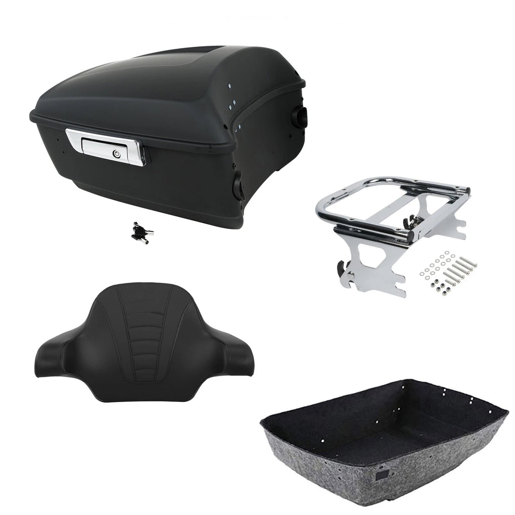 Matte Black Trunk Backrest Mount Rack for Harley Touring (1997–2008)
