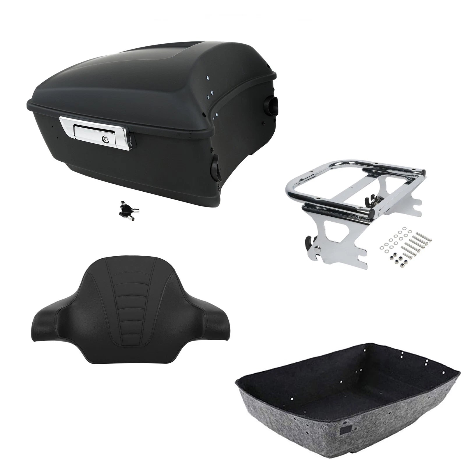 Matte Black Trunk Backrest Mount Rack for Harley Touring (1997–2008)