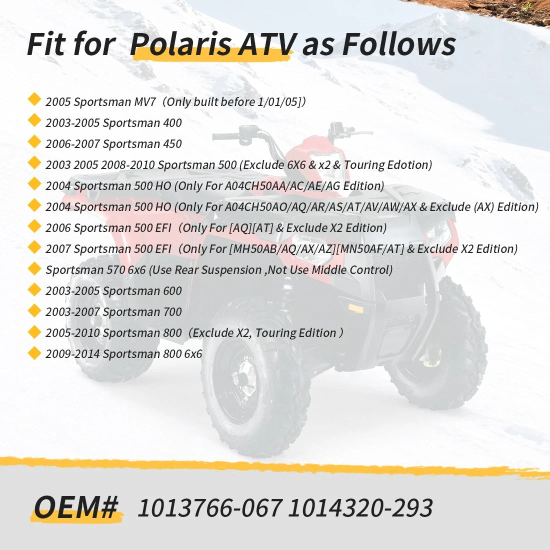 Rear A-Arm Kit Upper Left for Polaris Sportsman MV7 400 450 500 570 600 700 800 (2002–2022)