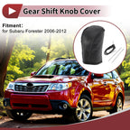 1Pc Gear Shift Knob Cover for Subaru Forester (2006–2012) Black Faux Leather