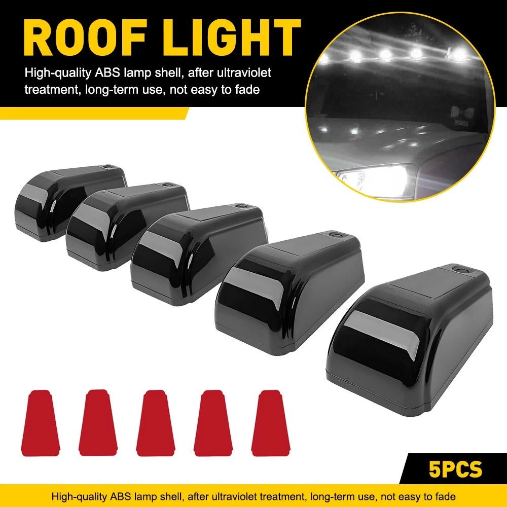 5X LED White Roof Cab Lamp for Motorcycles Off-Road Vehicles 12V