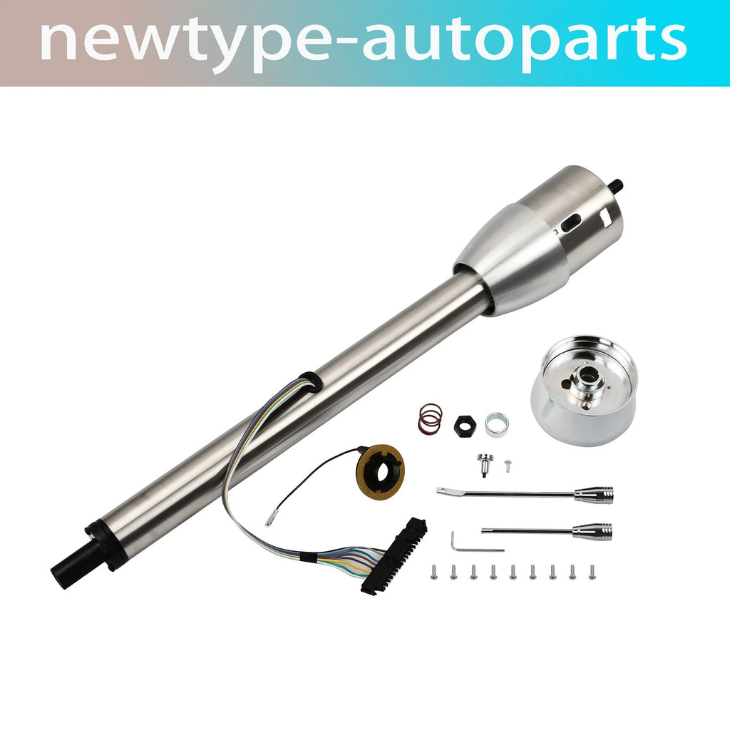 28" Stainless Steel Tilt Manual Steering Column & Adapter for Universal Models