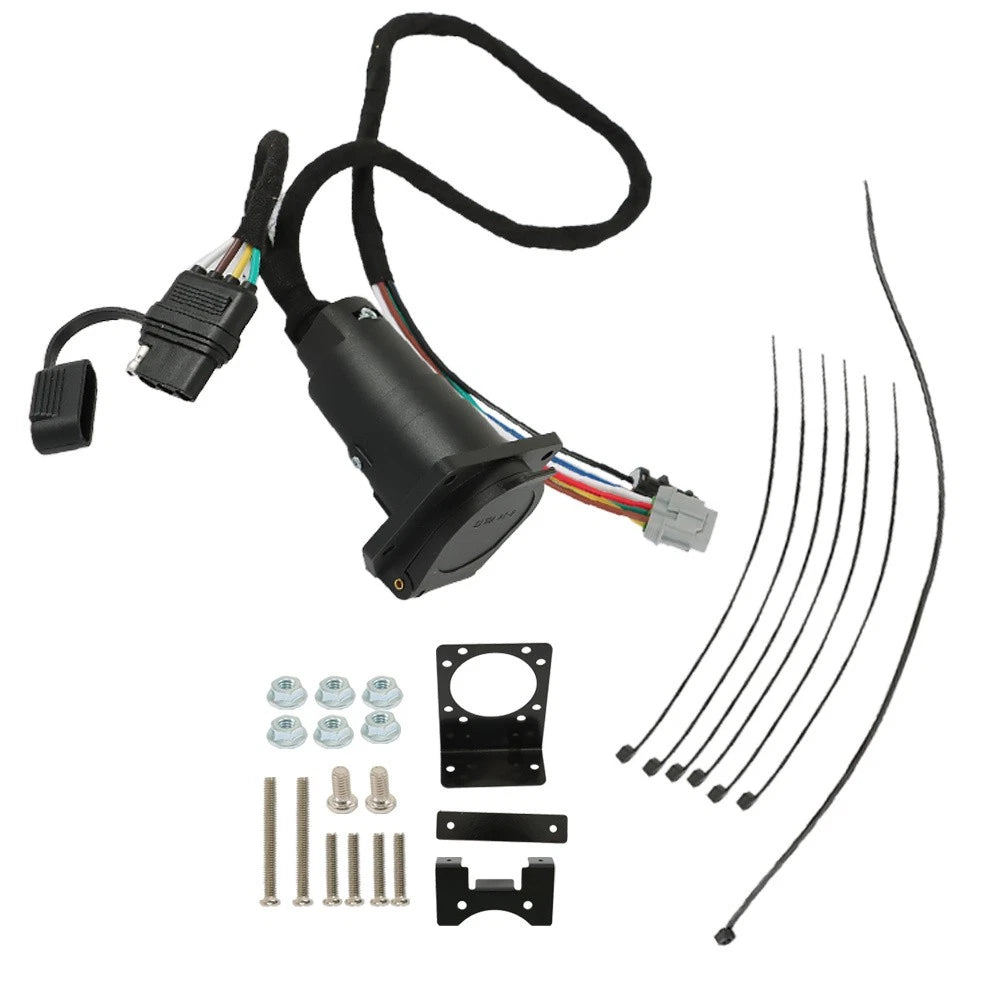 Set of 4 Way Flat & 7 Way Trailer Wiring Harness for Nissan Frontier (2005–2022)