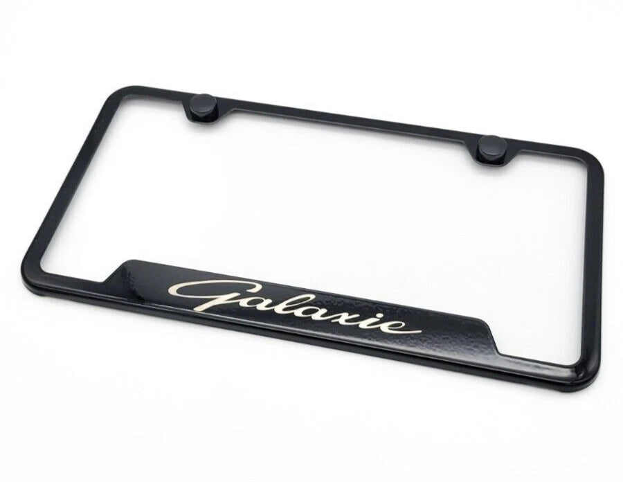 License Plate Frame Stainless Notched Black for Ford Galaxie (1960–1968)