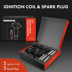 Set of 5 Ignition Coils & Iridium Spark Plugs for Chevy Colorado (2007–2012)